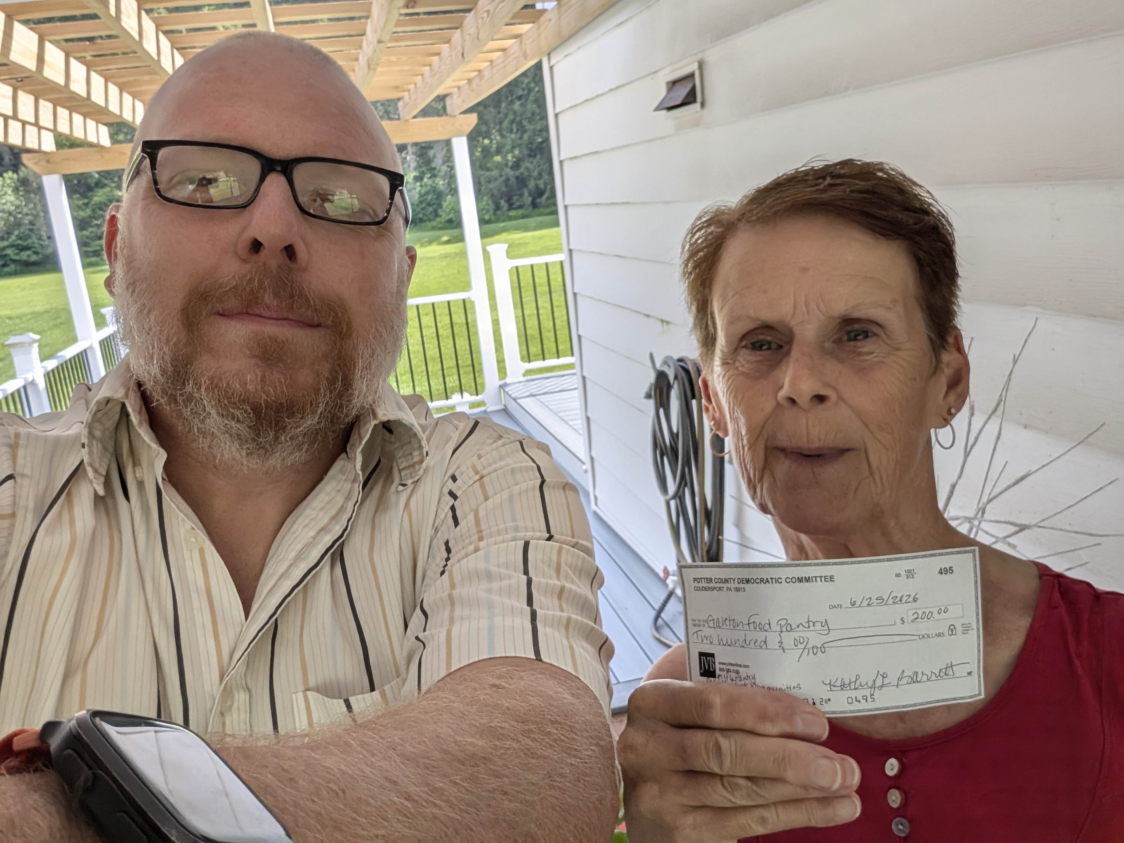 POTTER COUNTY DEMOCRATIC COMMITTEE DELIVERS FIRST COMMUNITY-FUNDED DONATION TO GALETON FOOD BANK–Grassroots “Presence and Service” Initiative Turns Saturday Recycling Donations into Vital Support for Local Families