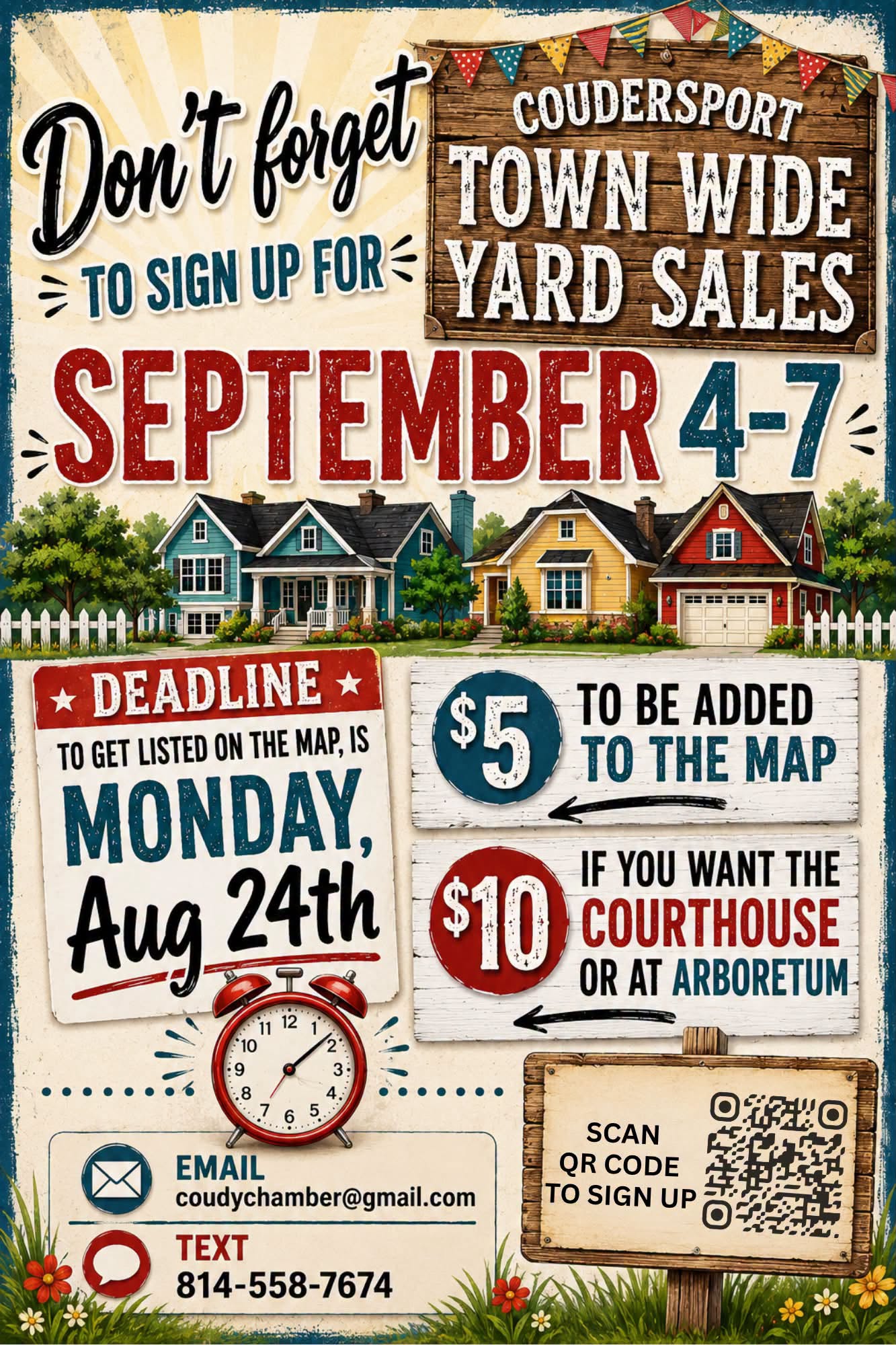 Don’t Forget to Sign Up For Coudersport Town Wide Yard Sales!