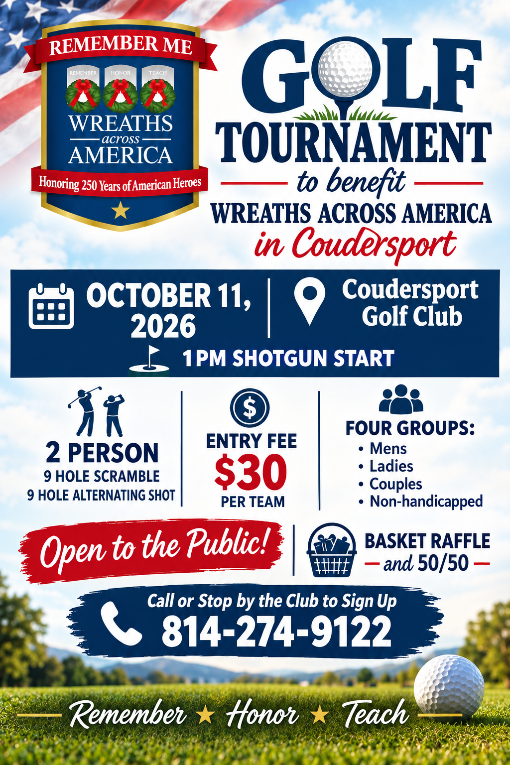 Wreaths Across America Hosts Golf Fundraiser for Veterans!