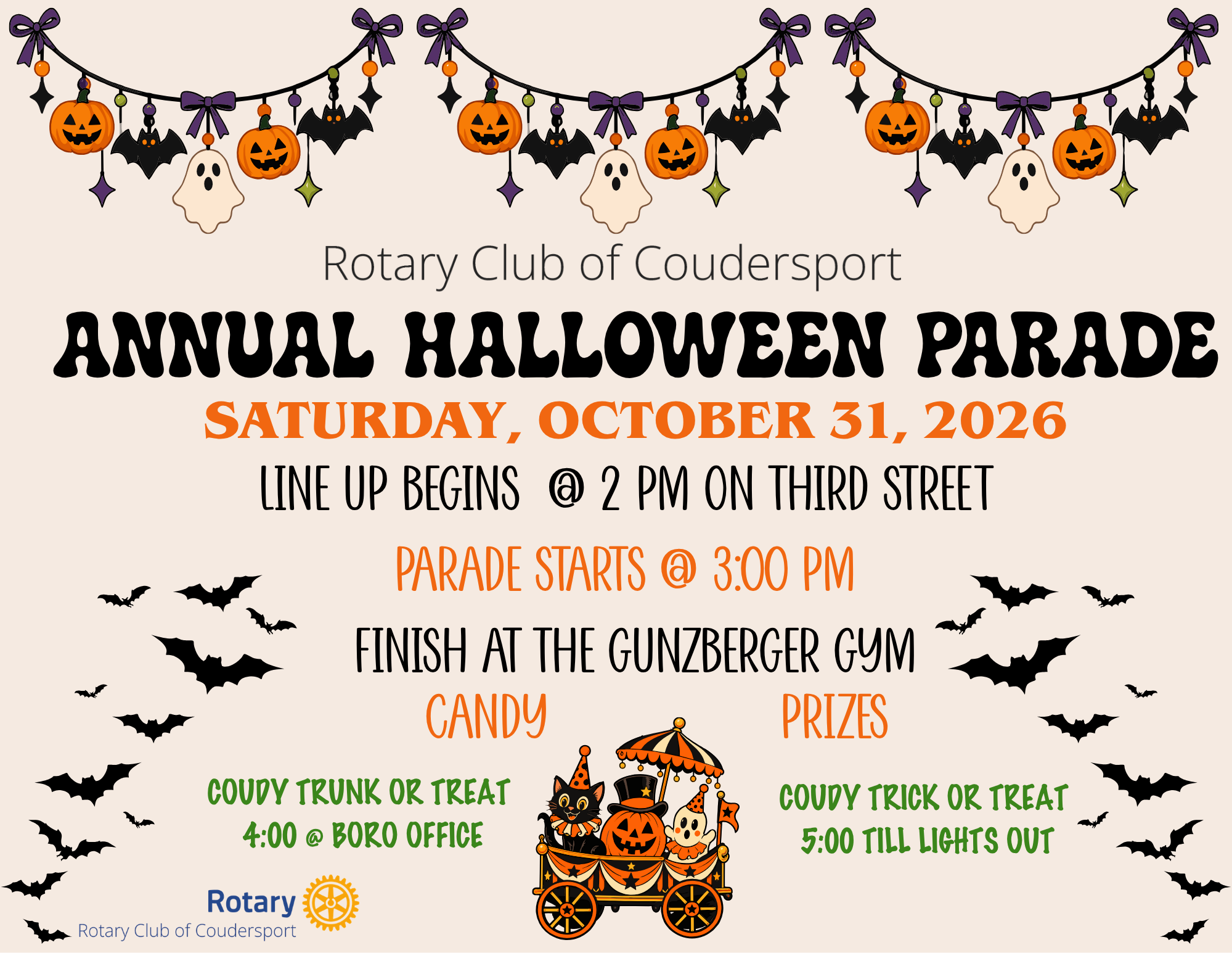 Coudersport’s Annual Halloween Parade Details!